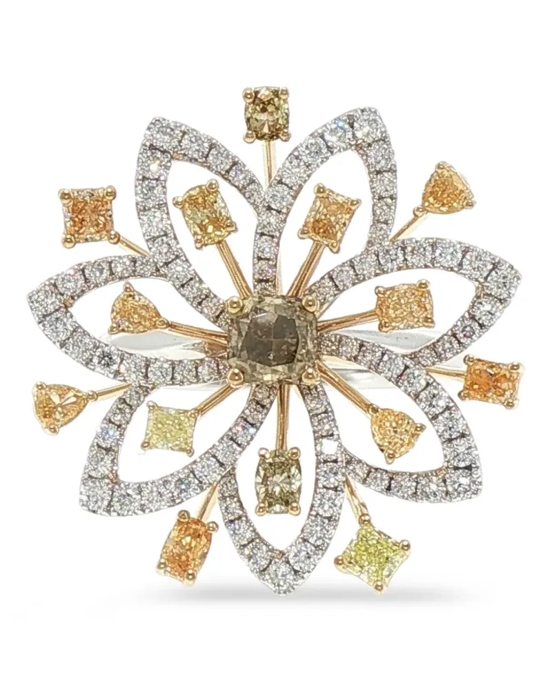 HYT Jewelry floral diamond ring - Silber Silber