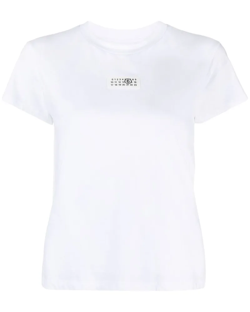 Maison Margiela T-Shirt mit Logo-Applikation - Weiß Weiß