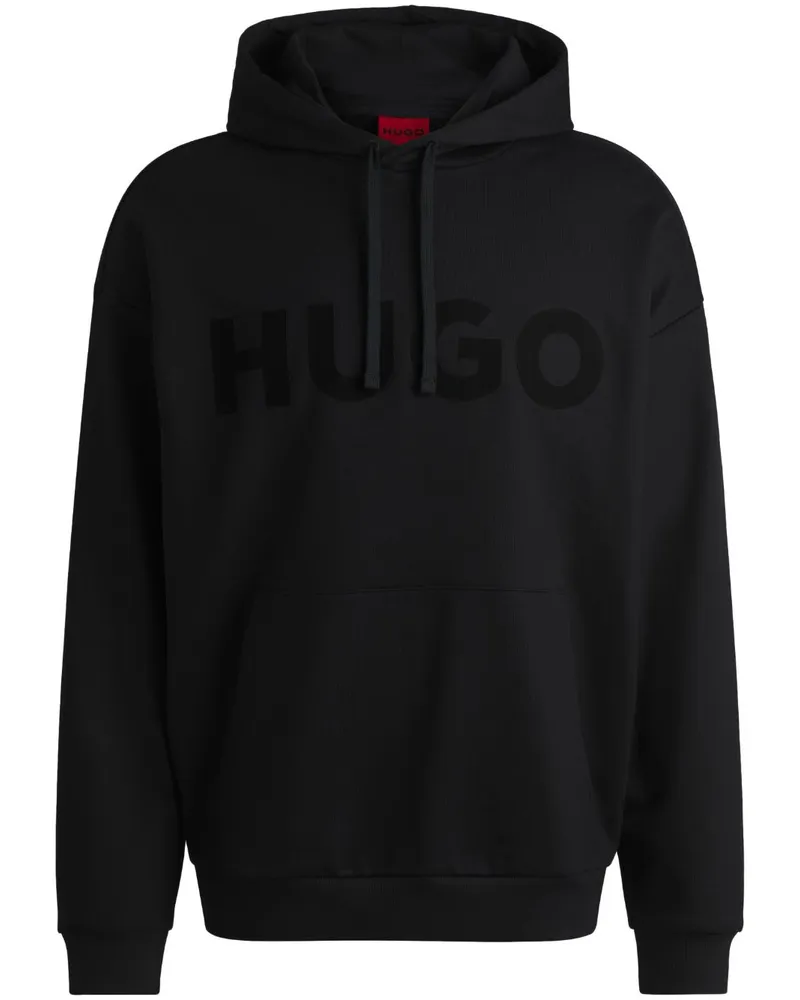 HUGO BOSS Hoodie mit Logo-Print - Schwarz Schwarz