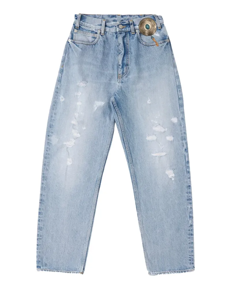 Fortela Weite Jeans mit hohem Bund im Five-Pocket-Design - Blau Blau