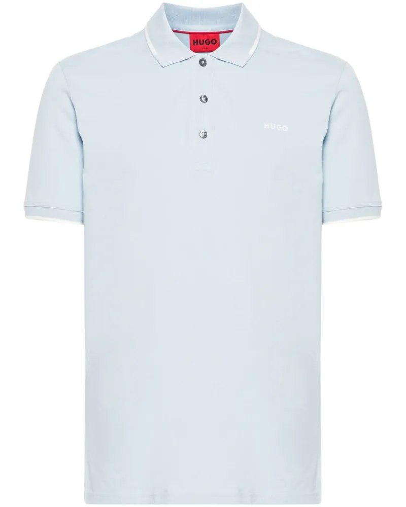 HUGO BOSS Pikee-Poloshirt mit Logo-Applikation - Blau Blau