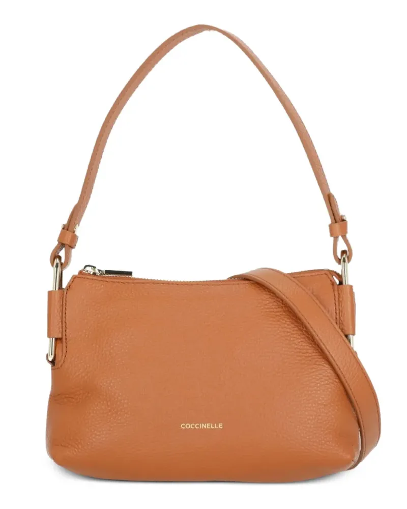 Coccinelle Rebekka mini pebbled leather shoulder bag - Nude Nude