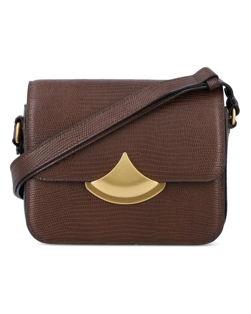 Sessùn Schultertasche mit Eidechsen-Effekt - Braun Braun
