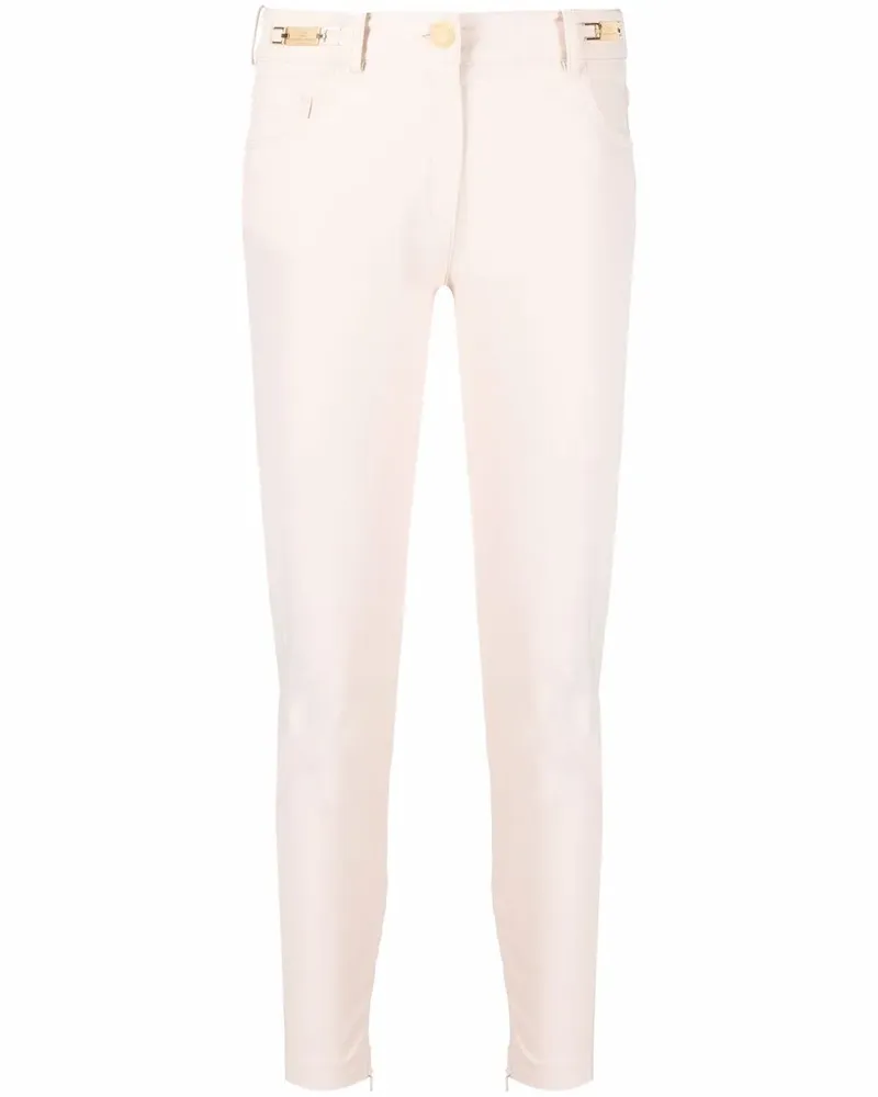 Elisabetta Franchi Hose mit Logo-Schild - Nude Nude