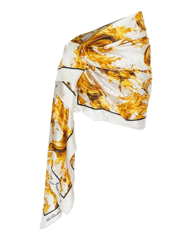 Versace Jeans print-border sarong - Weiß Weiß