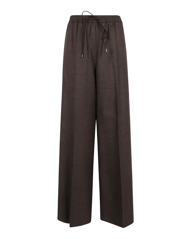 Max Mara Weite Hose mit Kordelzug - Grau Grau