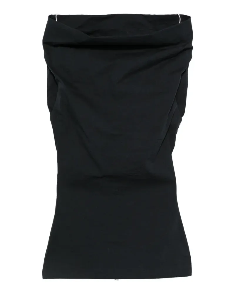 Issey Miyake asymmetric-neck top - Blau Blau