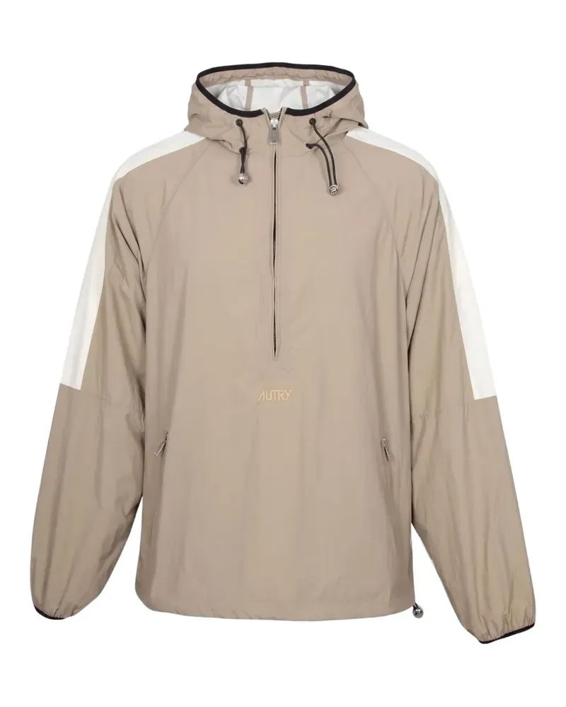AUTRY panelled hooded windbreaker jacket - Nude Nude