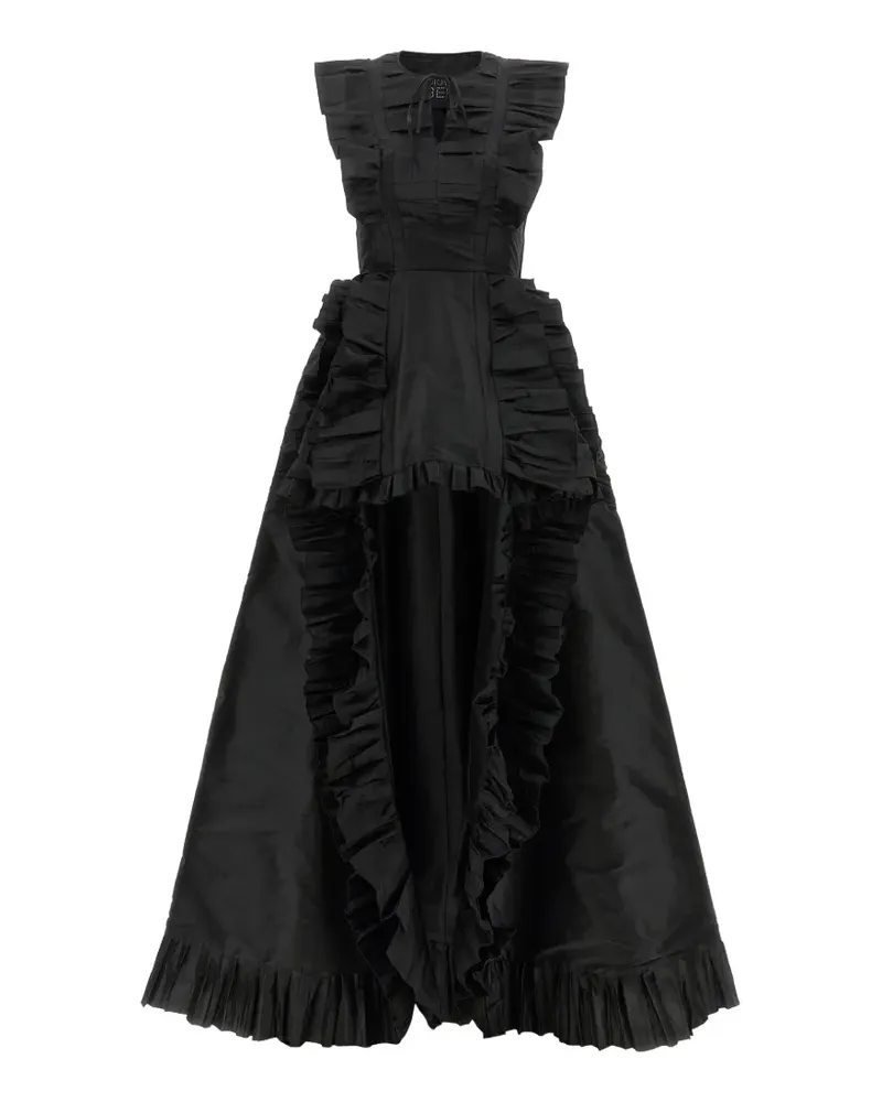 Giovanni Bedin Asymmetrisches Maxikleid mit Rüschen - Schwarz Schwarz