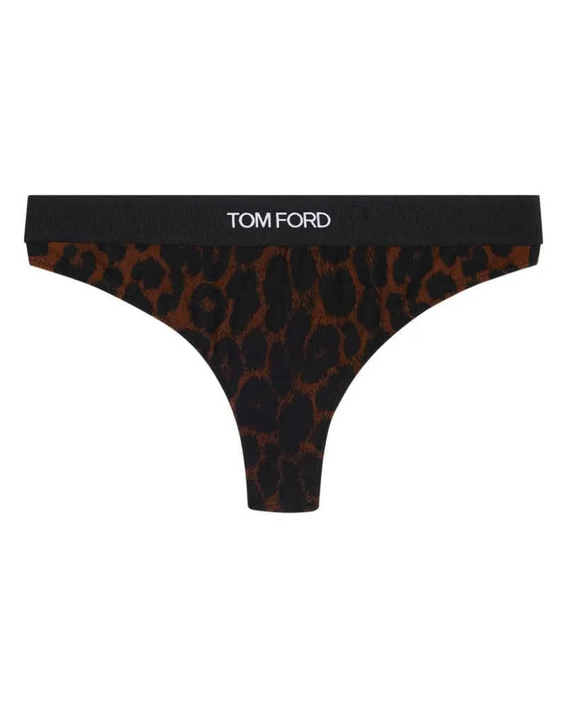 Tom Ford Slip mit Leoparden-Print - Braun Braun