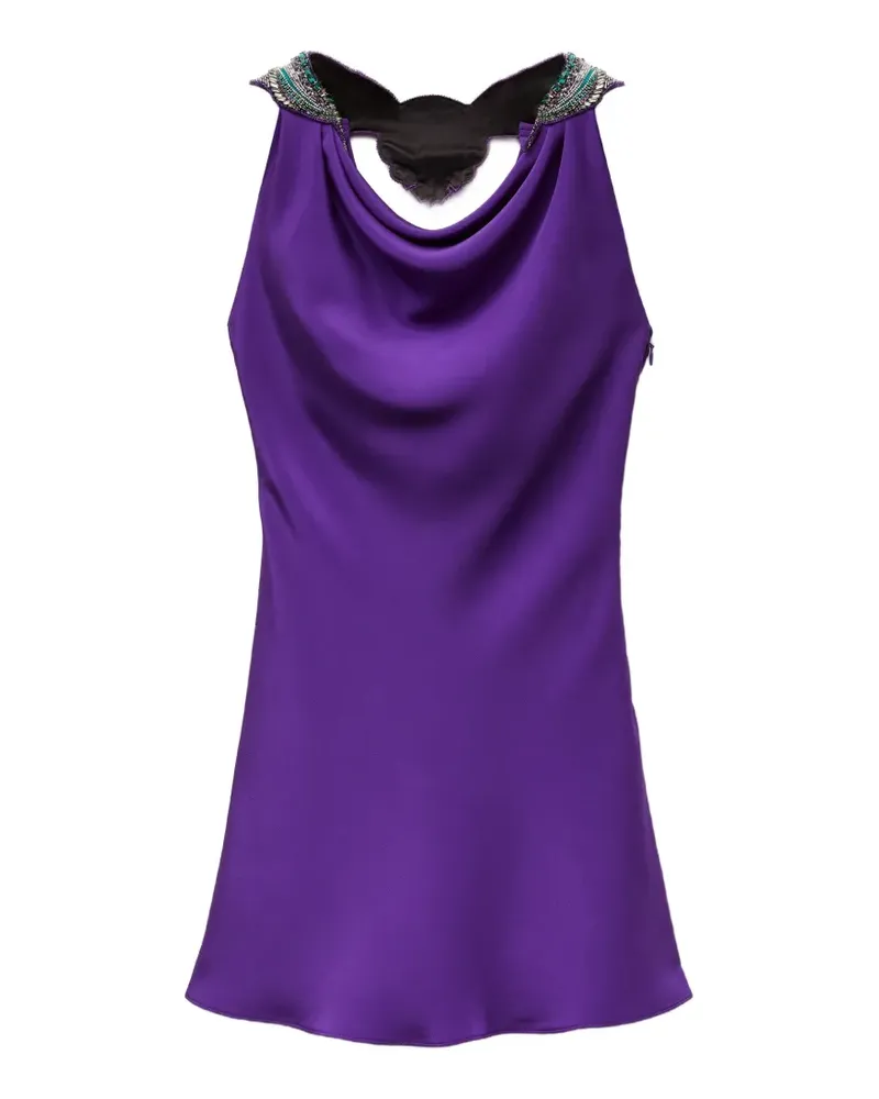 Versace Besticktes Minikleid aus Seide - Violett Violett