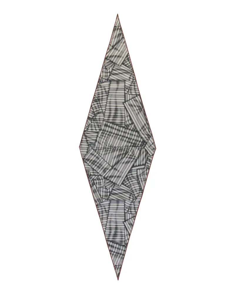 Ermenegildo Zegna stripe-print diamond-shaped scarf - Grau Grau