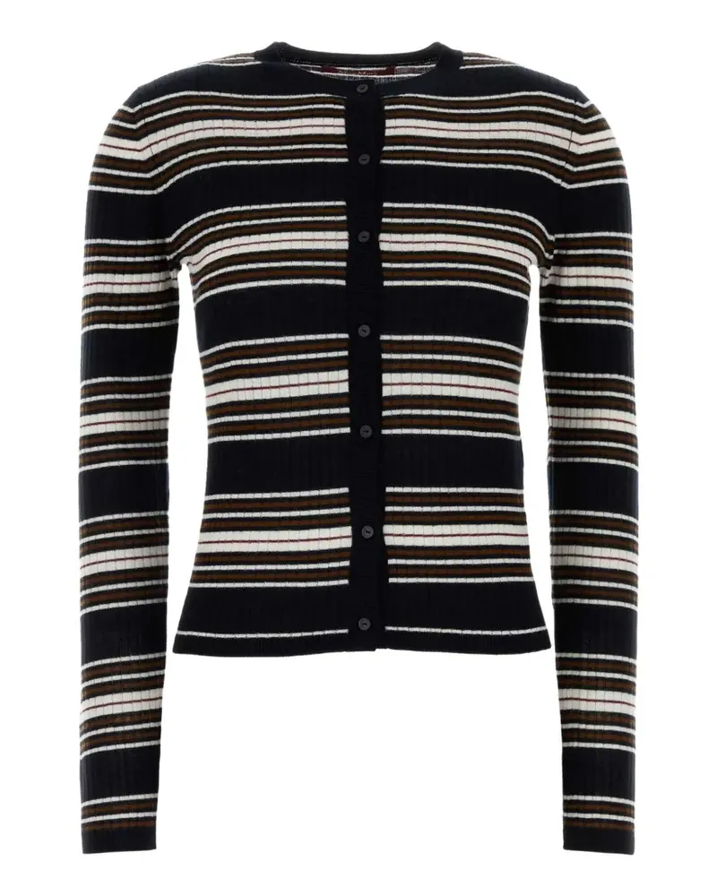 Max Mara Gestreifter Cardigan - Schwarz Schwarz