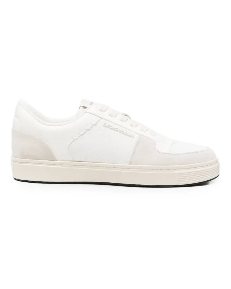 Emporio Armani round-toe panelled sneakers - Nude Nude