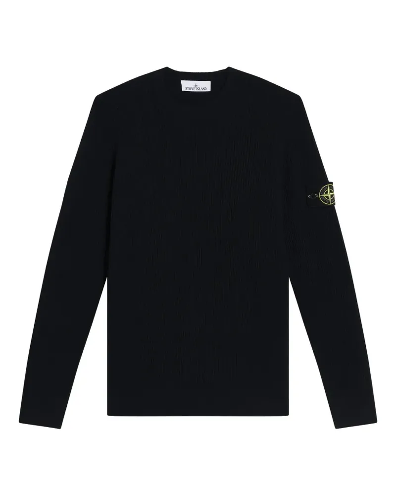 Stone Island 5100053 gerippter Pullover mit rundem Ausschnitt - Blau Blau