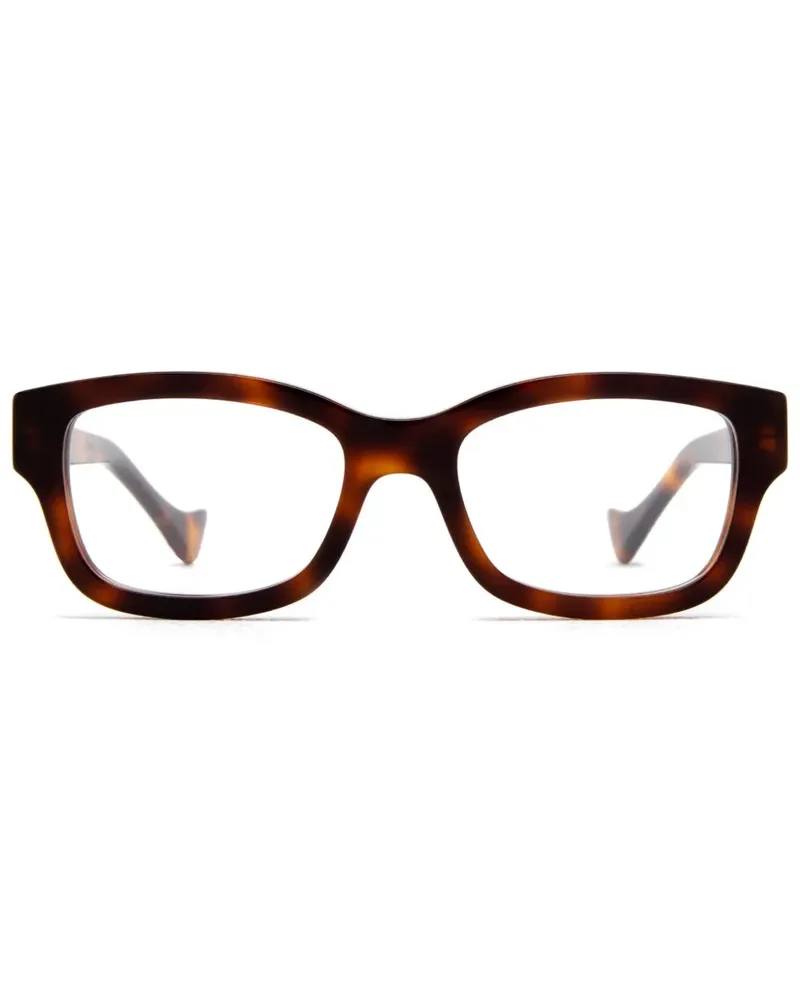 Gucci Brille mit eckigem Gestell - Braun Braun