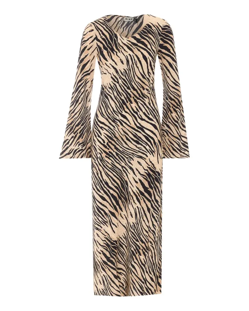 RIXO Amal Maxikleid mit Tigermuster - Nude Nude