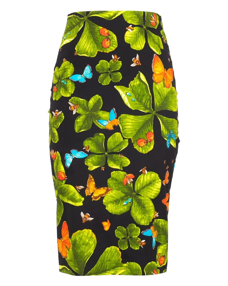 Samantha Sung Bleistiftrock mit Blumen-Print - Schwarz Schwarz
