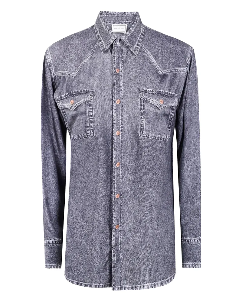 Pierre-Louis Mascia Acid-Wash-Hemd mit Taschen - Grau Grau