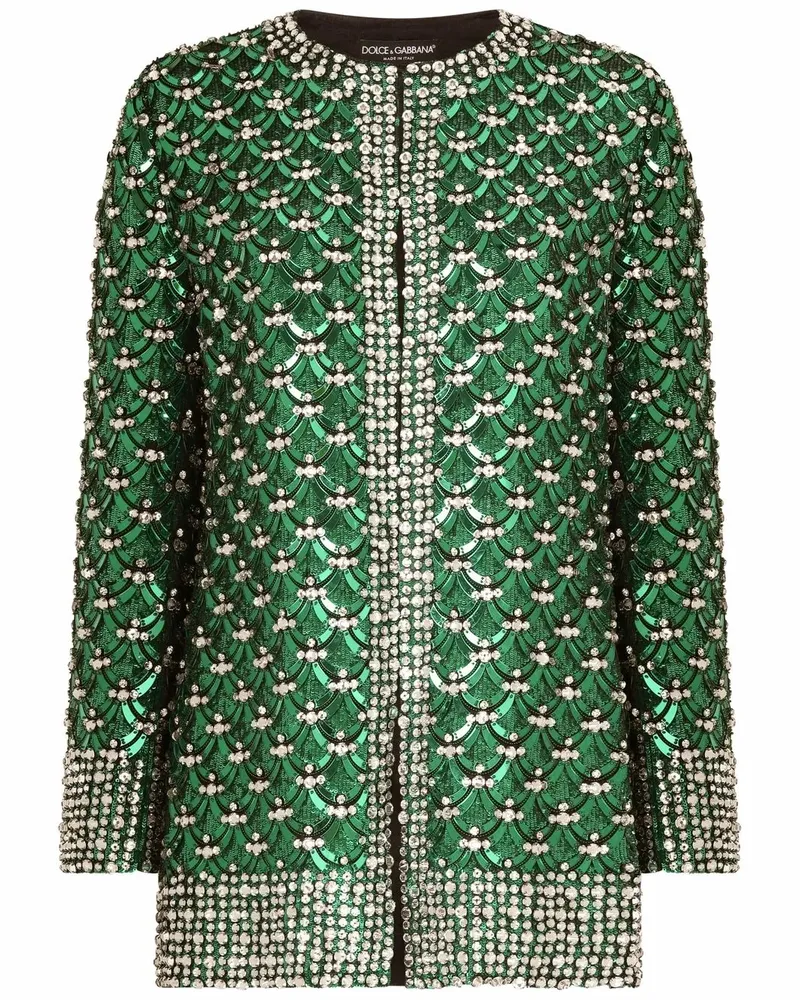 Dolce & Gabbana Verzierte Jacke mit offener Vorderseite - Grün Grün
