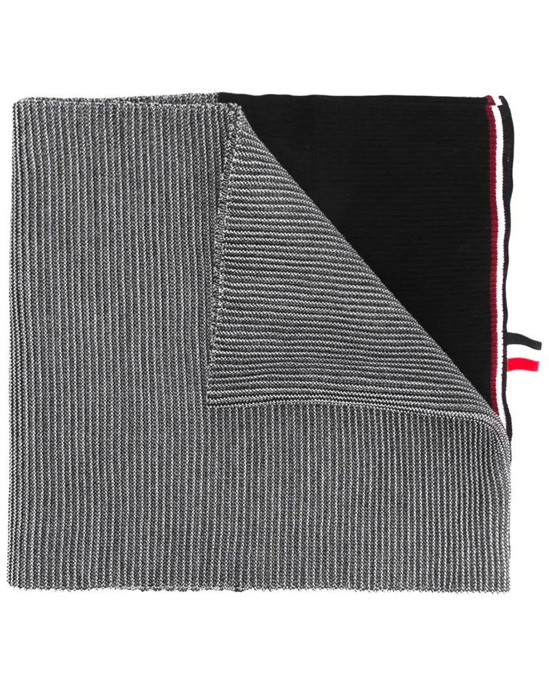 Thom Browne Gerippter Wollschal - Schwarz Schwarz