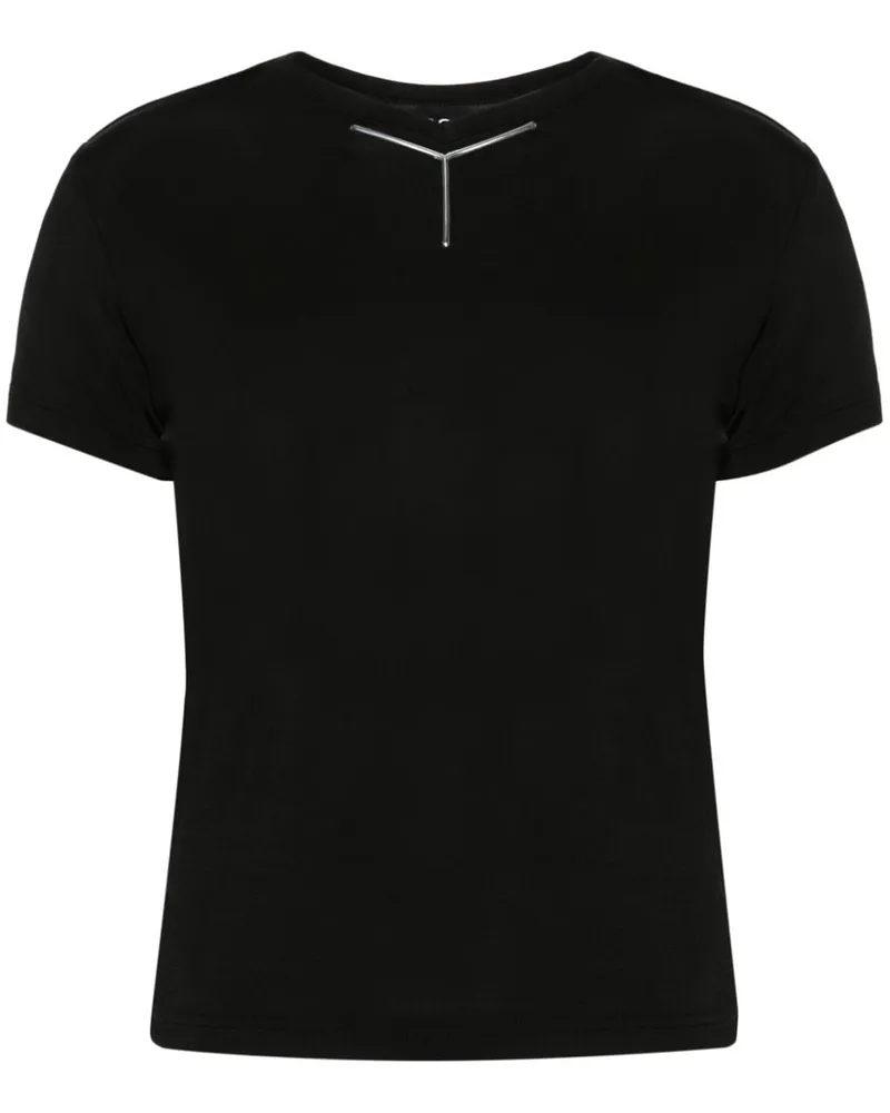 Y/PROJECT T-Shirt mit Logo-Applikation - Schwarz Schwarz