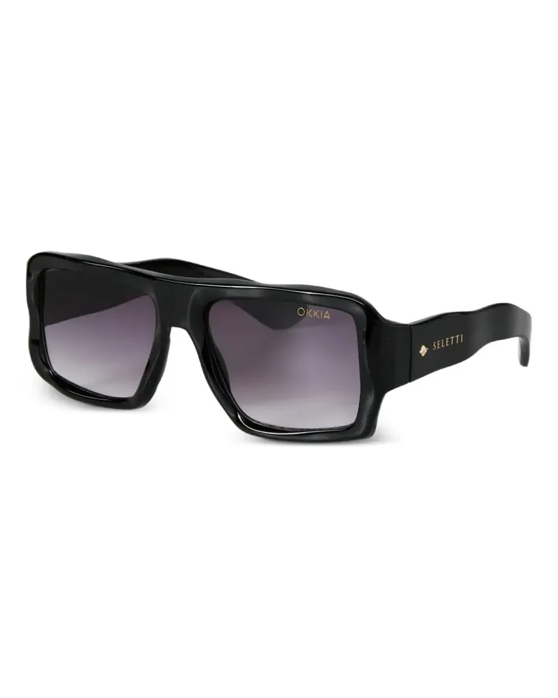 Seletti x Okia Kansas Sonnenbrille mit eckigem Gestell - Schwarz Schwarz