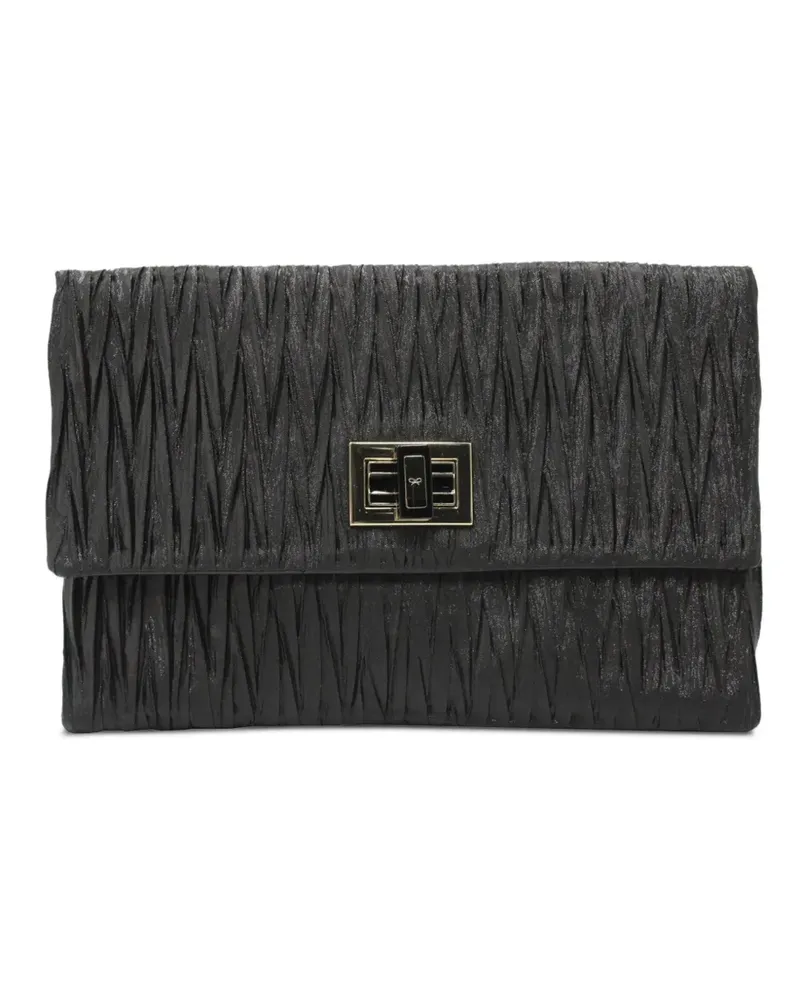 Anya Hindmarch textured metallic clutch bag - Schwarz Schwarz