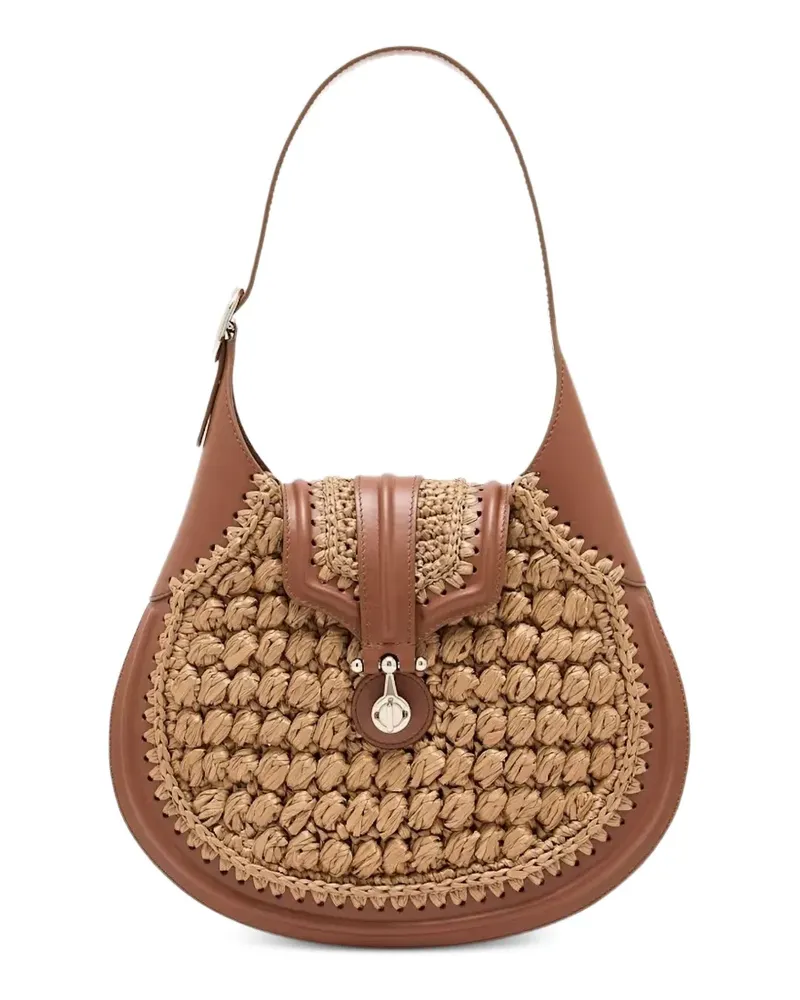 Giorgio Armani Kleine Schultertasche mit gewebtem Einsatz - Nude Nude