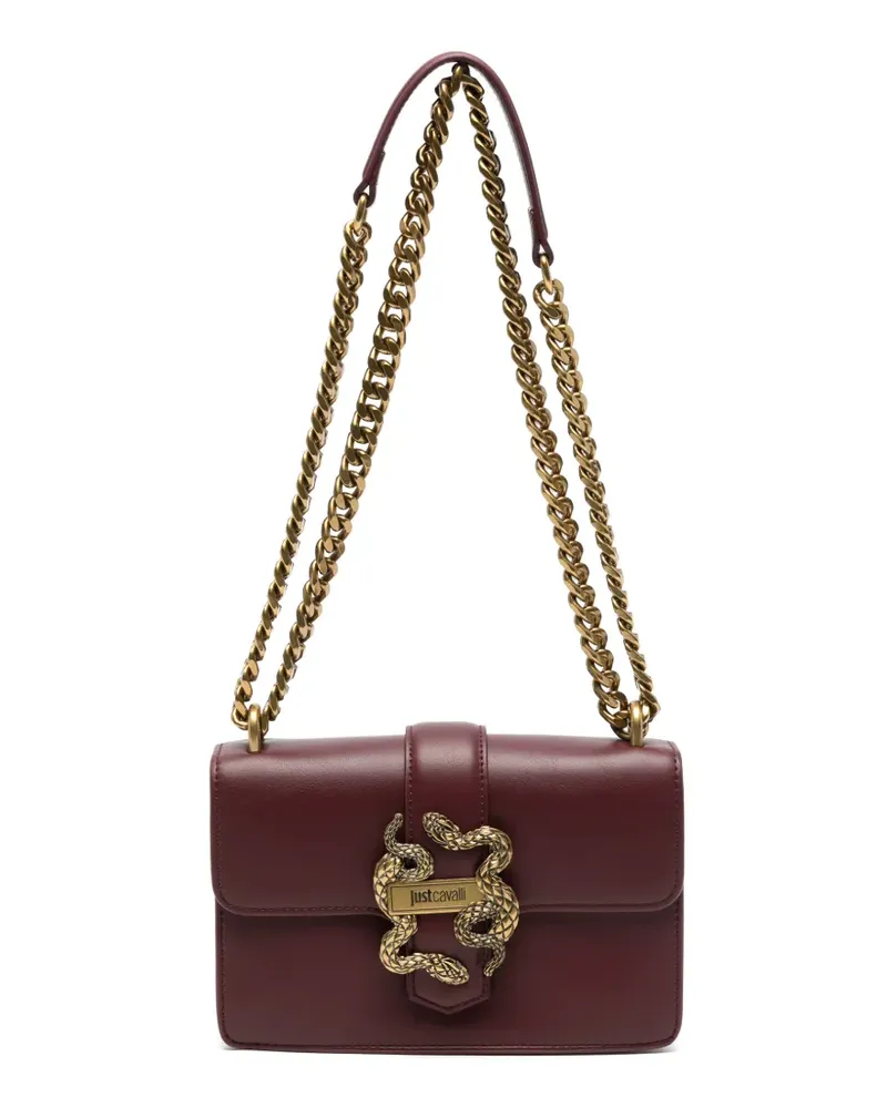 Just Cavalli Schultertasche mit Schlangen-Schild - Rot Rot