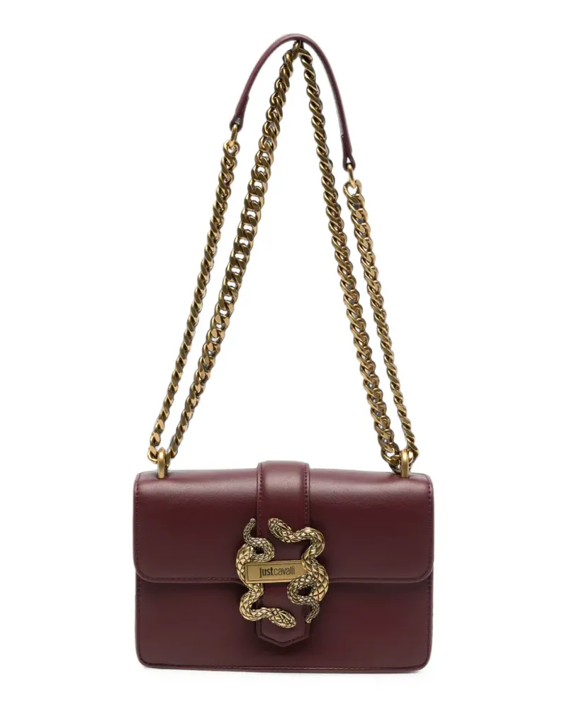 Just Cavalli Schultertasche mit Schlangen-Schild - Rot Rot
