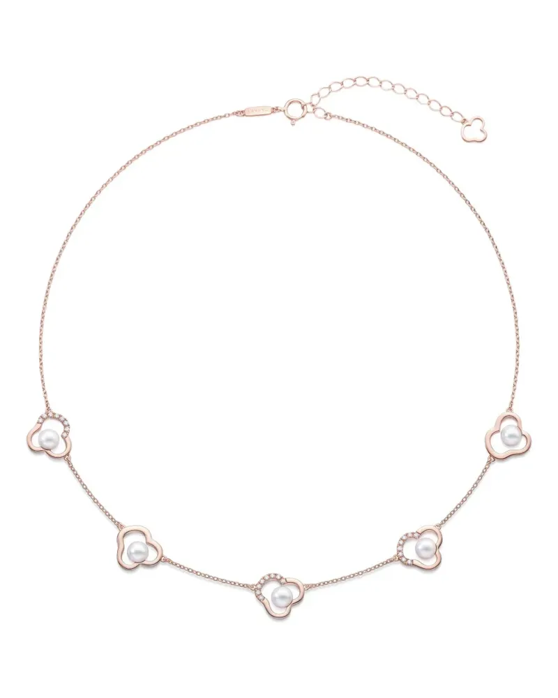 TASAKI 18kt Chants Rotgoldhalskette mit Akoya-Perle und Diamanten Gold