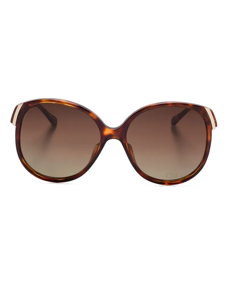 Chloé Sonnenbrille mit Butterfly-Gestell - Braun Braun
