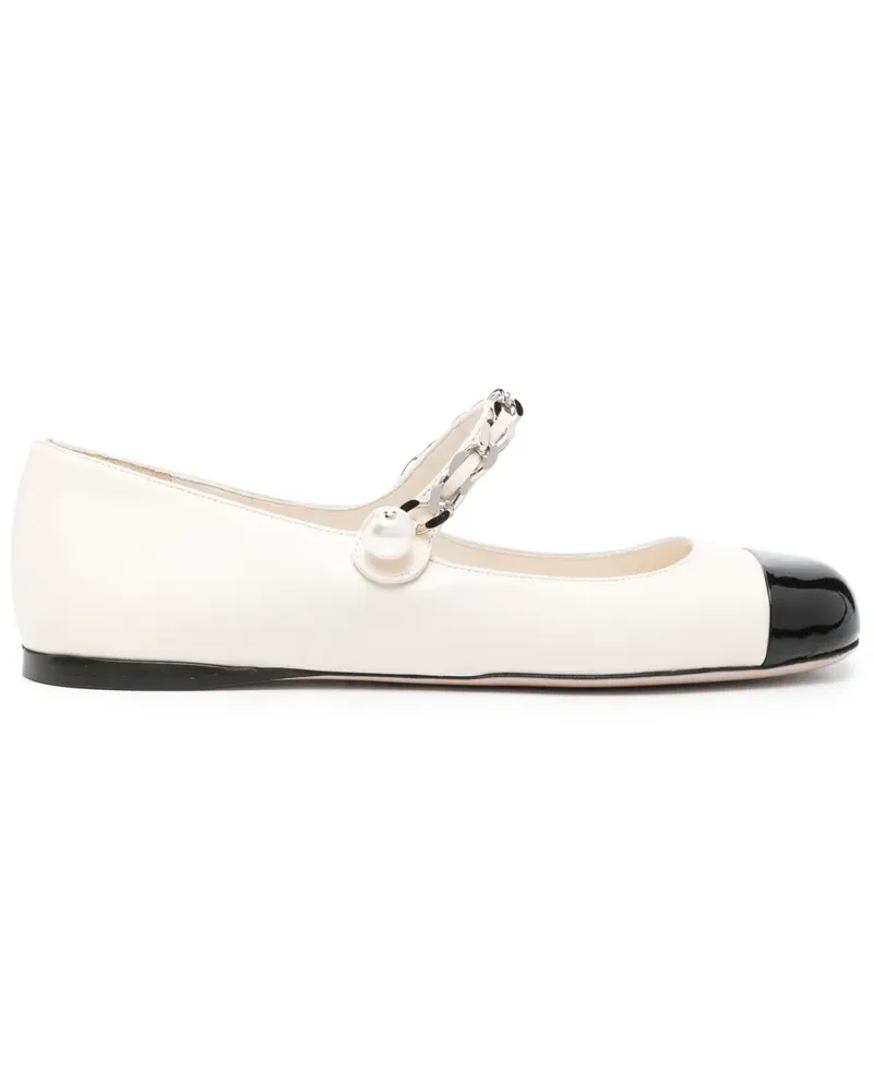 Miu Miu Ballerinas mit Kette - Nude Nude