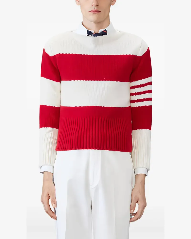 Thom Browne striped boat-neck pullover - Rot Rot