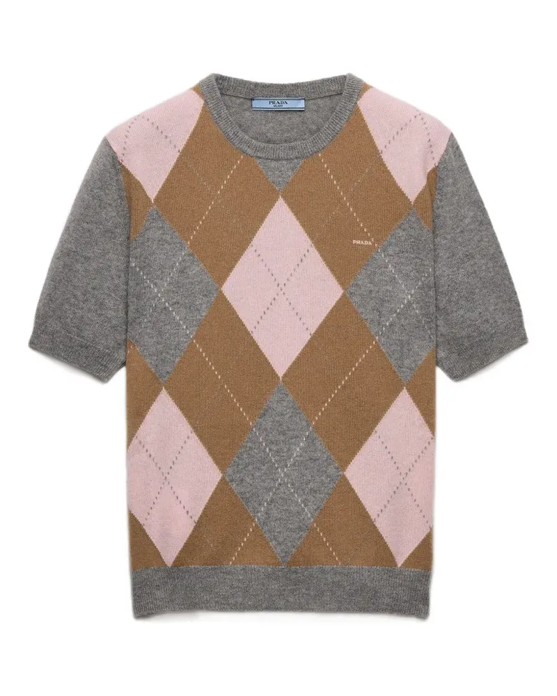 Prada argyle cashmere sweater - Grau Grau