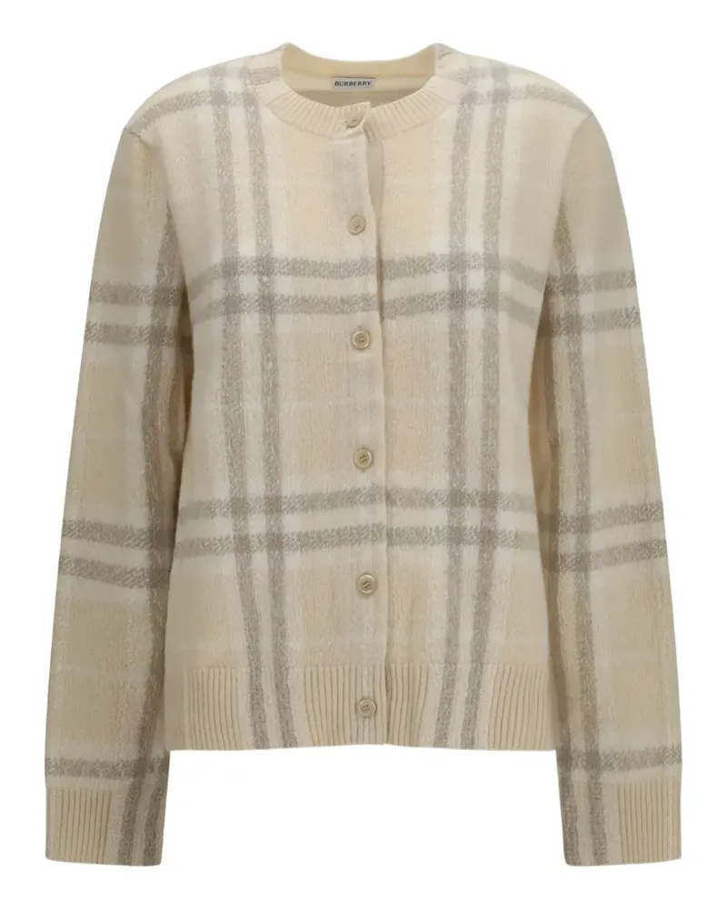 Burberry Check cashmere cardigan - Nude Nude