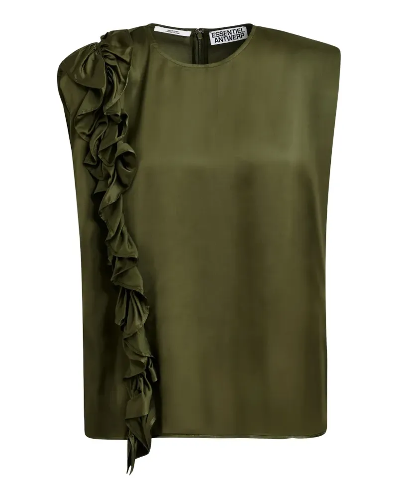 Essentiel Top mit Rüschen - Grün Grün
