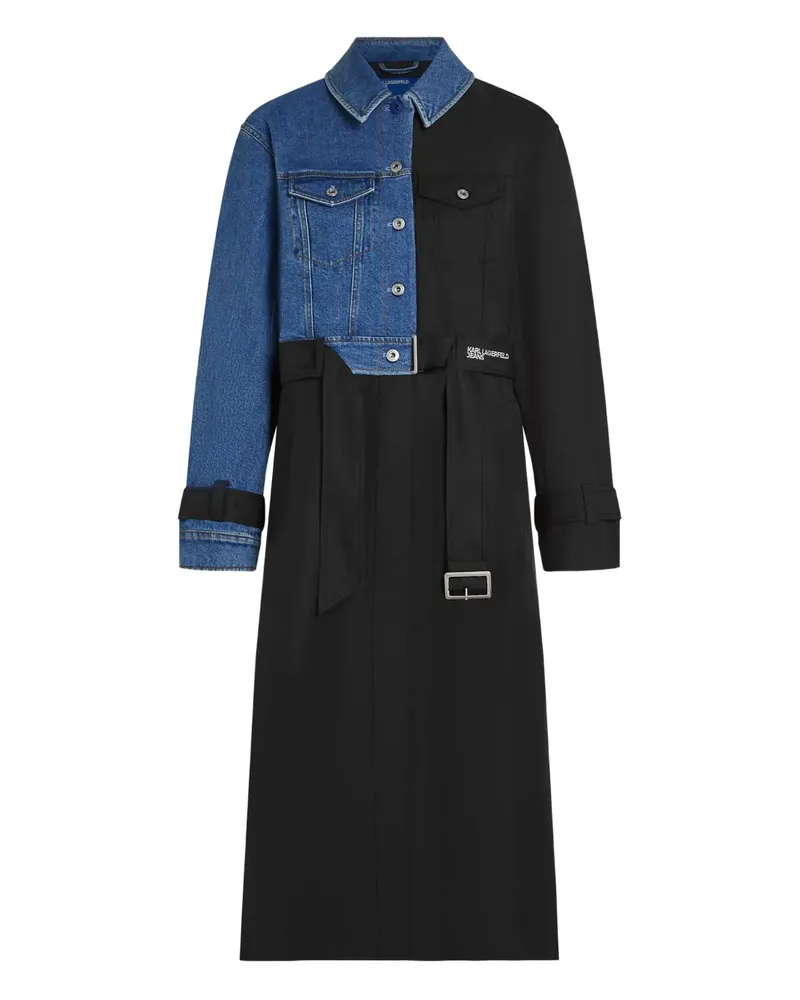 Karl Lagerfeld Trenchcoat mit Jeanseinsätzen - Blau Blau