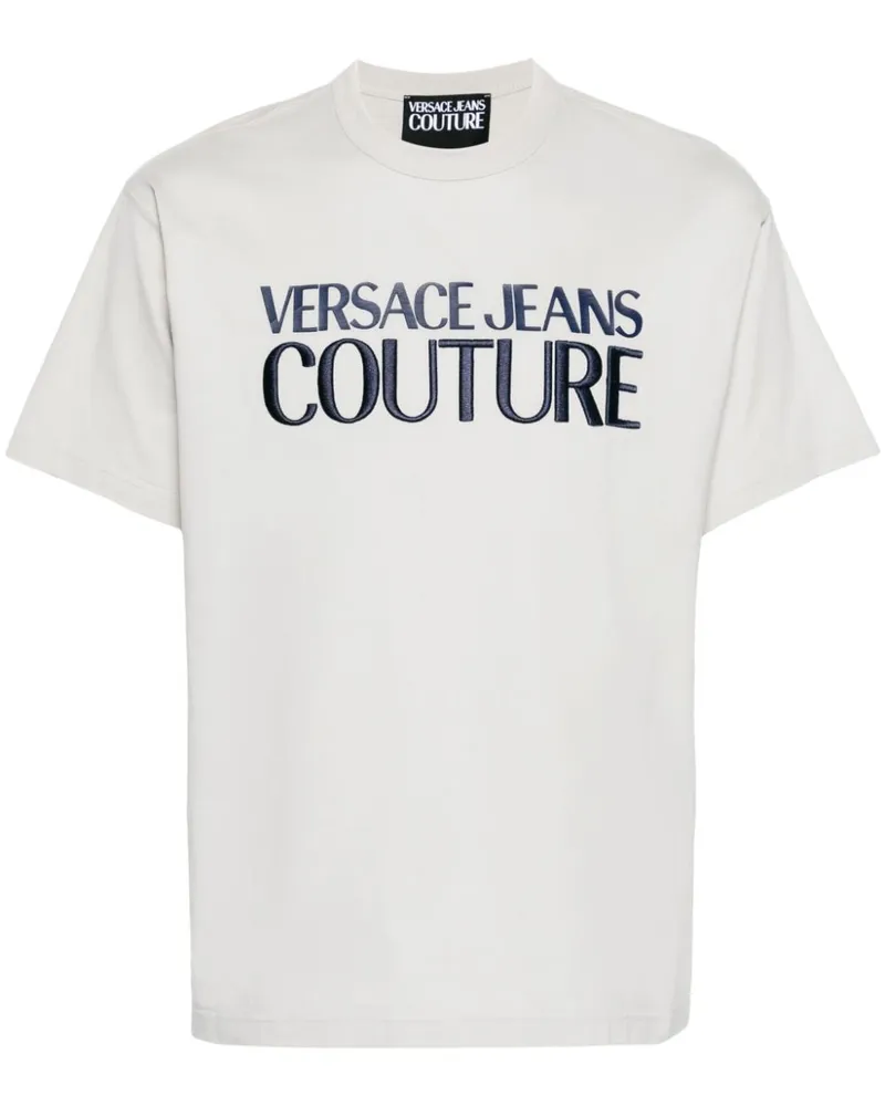 Versace Jeans T-Shirt mit Logo-Stickerei - Grau Grau