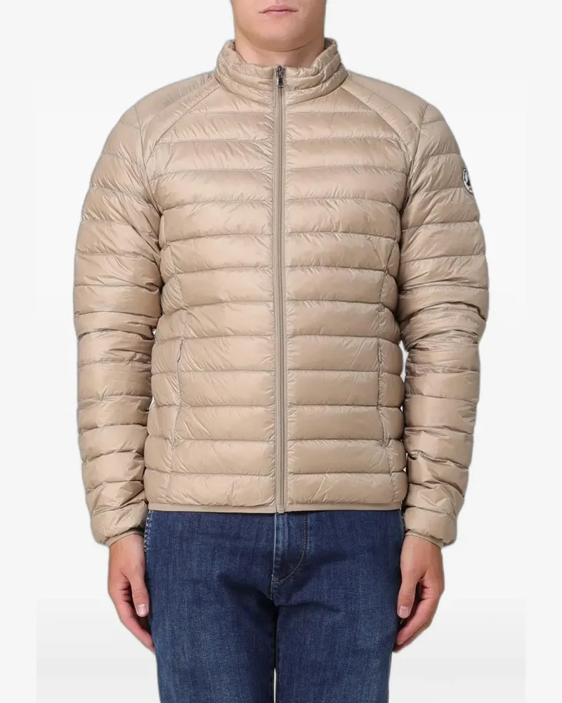 JOTT quilted logo-patch jacket - Nude Nude