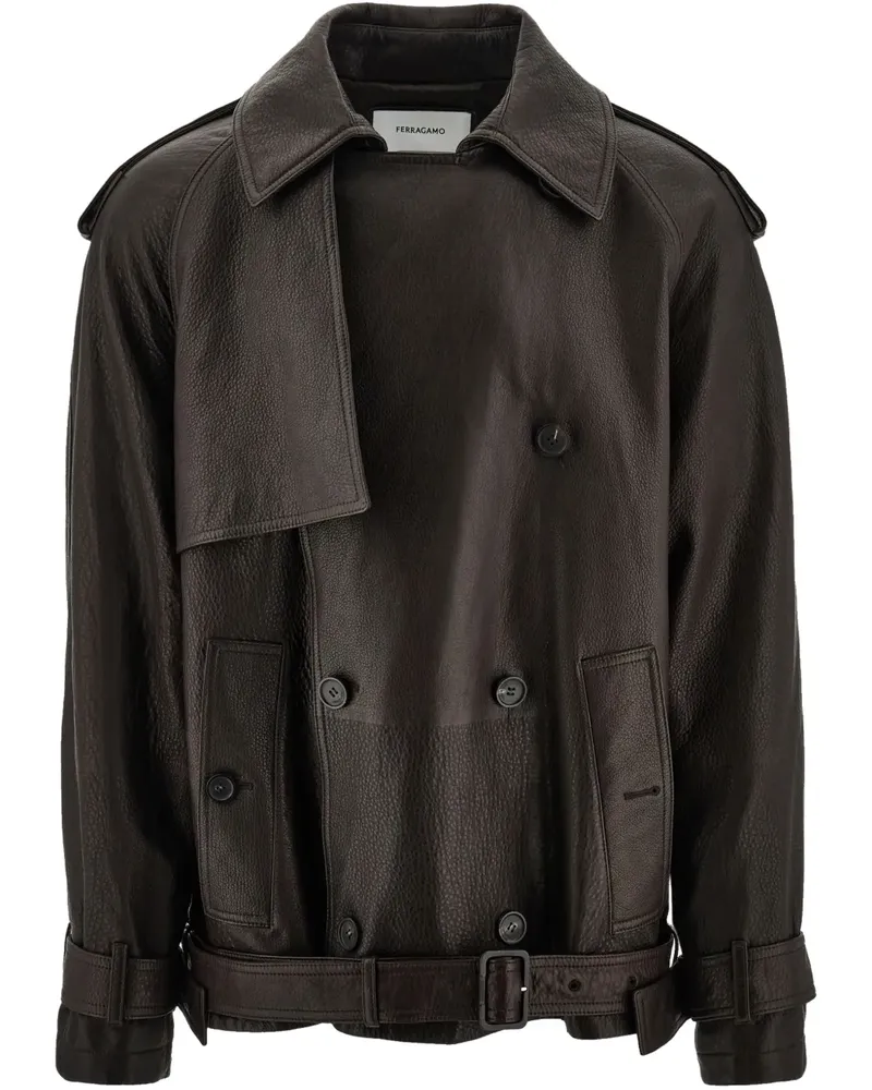 Ferragamo Klassische Lederjacke - Braun Braun