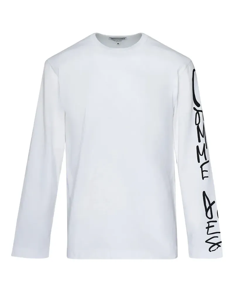 Comme des Garçons Holiday Langarmshirt mit Logo - Weiß Weiß