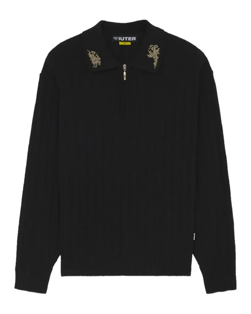 Iuter Courage embroidered half-zip polo - Schwarz Schwarz