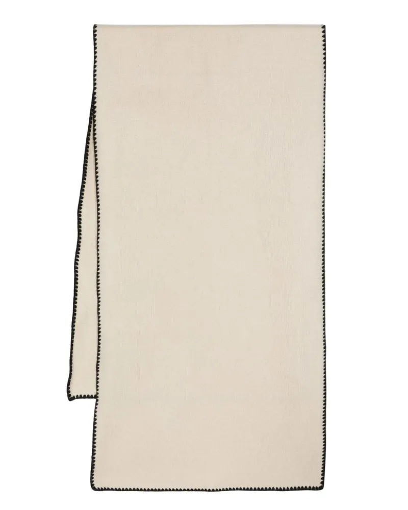 Totême embroidered cashmere scarf - Weiß Weiß