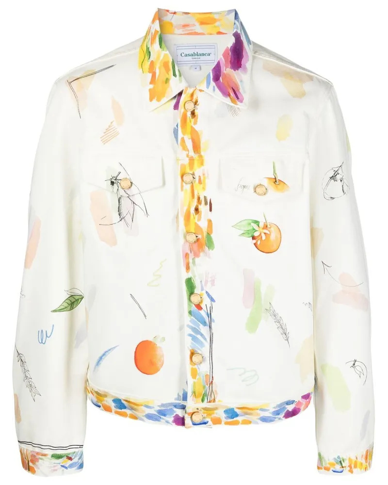Casablanca Paris Jacke mit Früchte-Print - Weiß Weiß