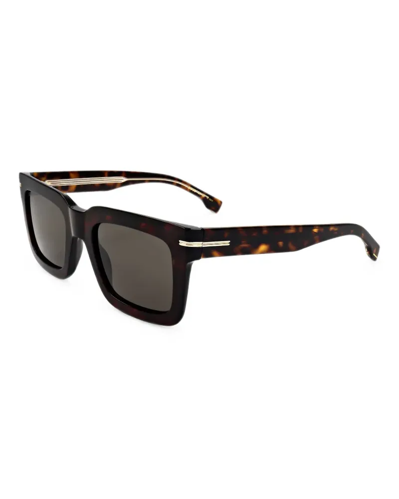 HUGO BOSS tortoiseshell-effect square-frame sunglasses - Braun Braun