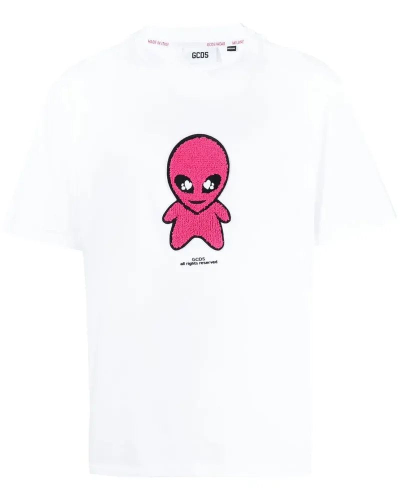 GCDS T-Shirt mit Logo-Print - Weiß Weiß