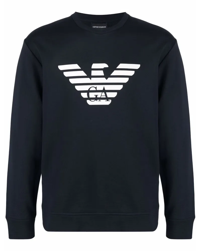 Emporio Armani Sweatshirt mit Logo-Print Blau