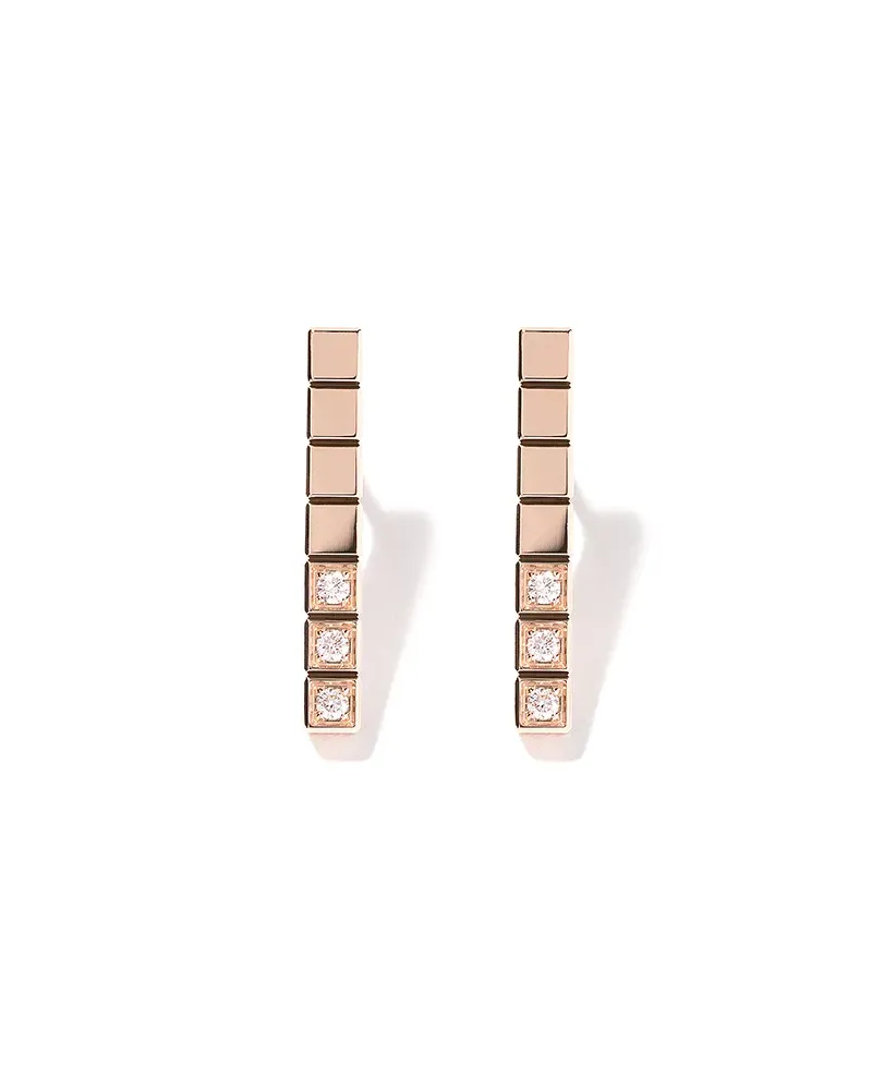 Chopard 18kt 'Ice Cube Pure' Rotgoldohrringe mit Diamant - Rosa Rosa